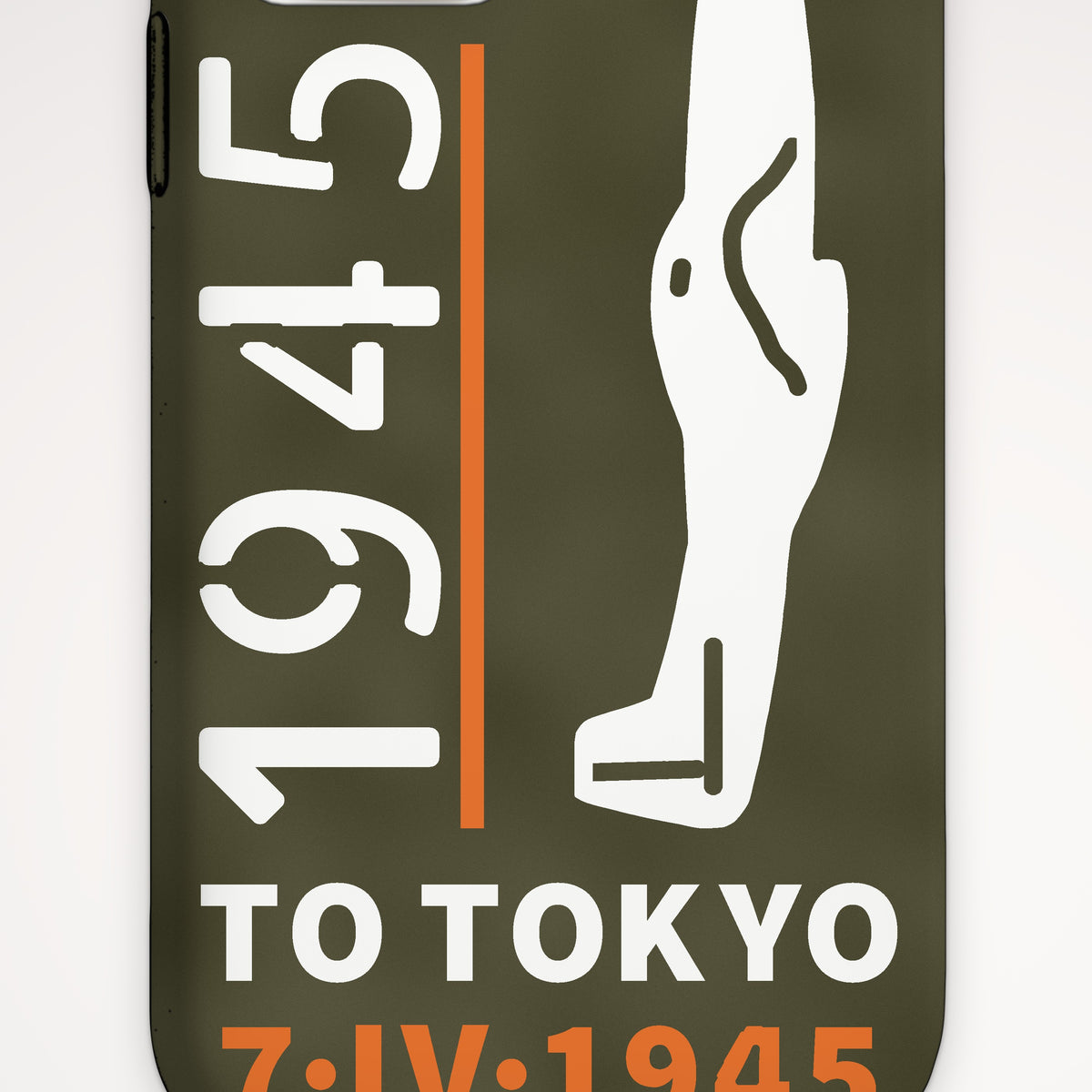 To Tokyo 1945 Escort Fighter Tough Phone Case – iPhone, print detail: our side-view drawing of a P-51D, no markings