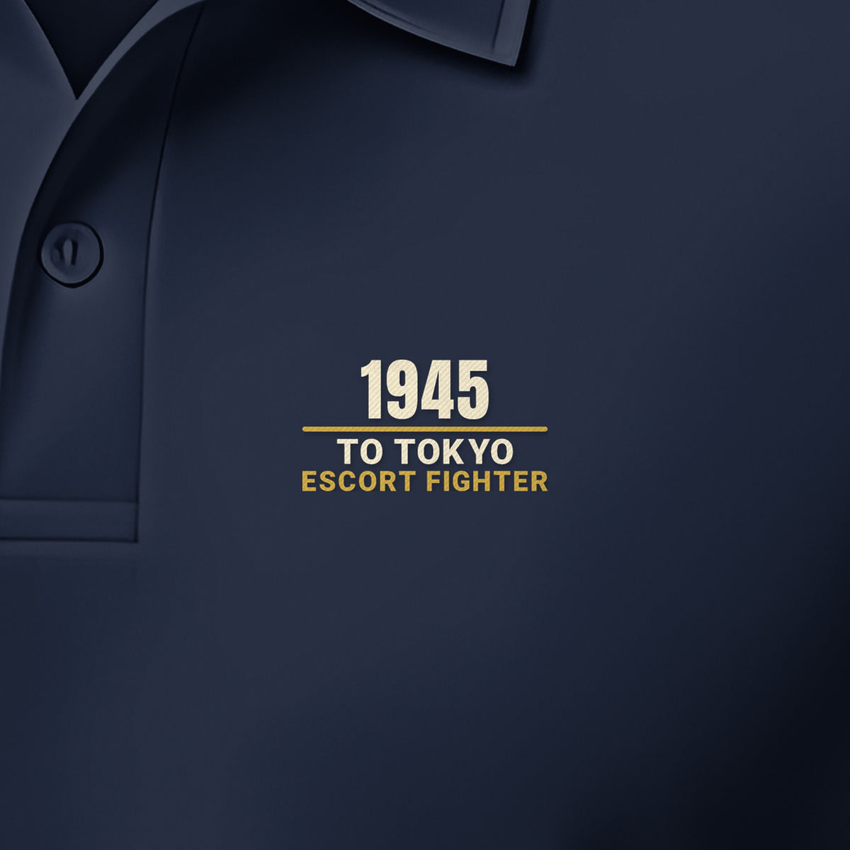 To Tokyo 1945 Escort Fighter Polo, left-chest detail