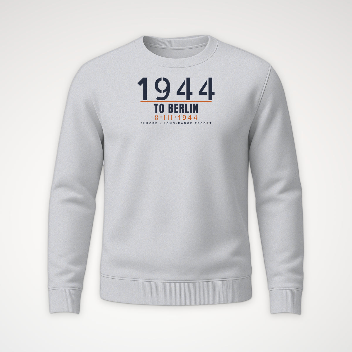 To Berlin 1944 Long-Range Escort Crewneck Sweatshirt in Sport Grey