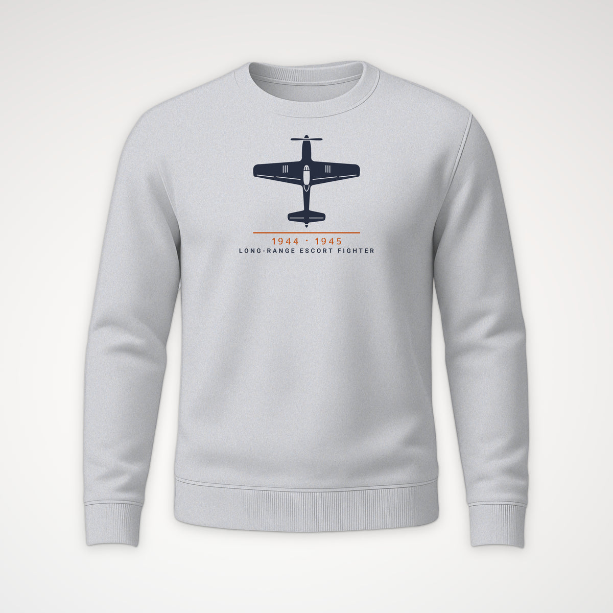 Long-Range Escort Fighter 1944–45 Crewneck Sweatshirt in Sport Grey
