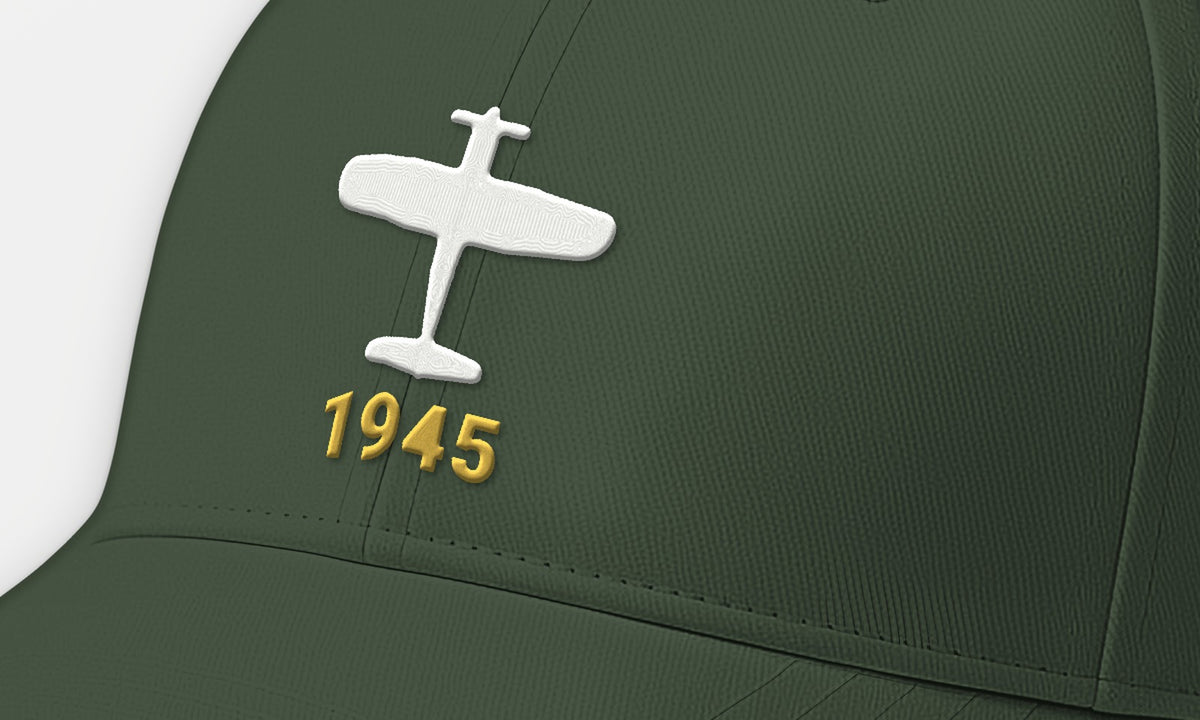 Gull-Wing Fighter 1945 Embroidered Cap, front detail