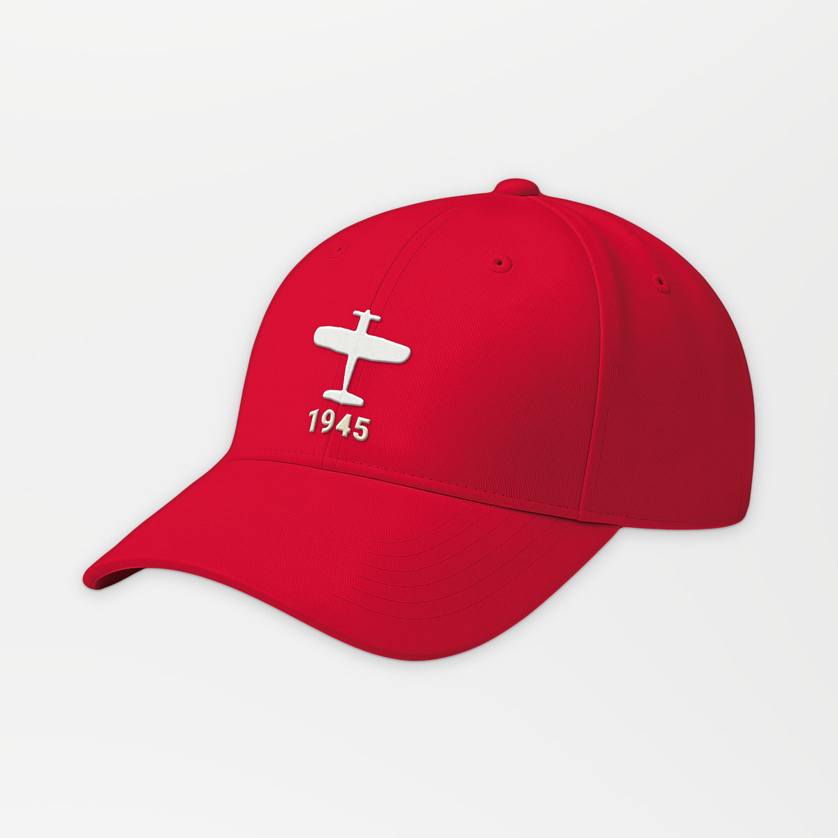 Gull-Wing Fighter 1945 Embroidered Cap in Red