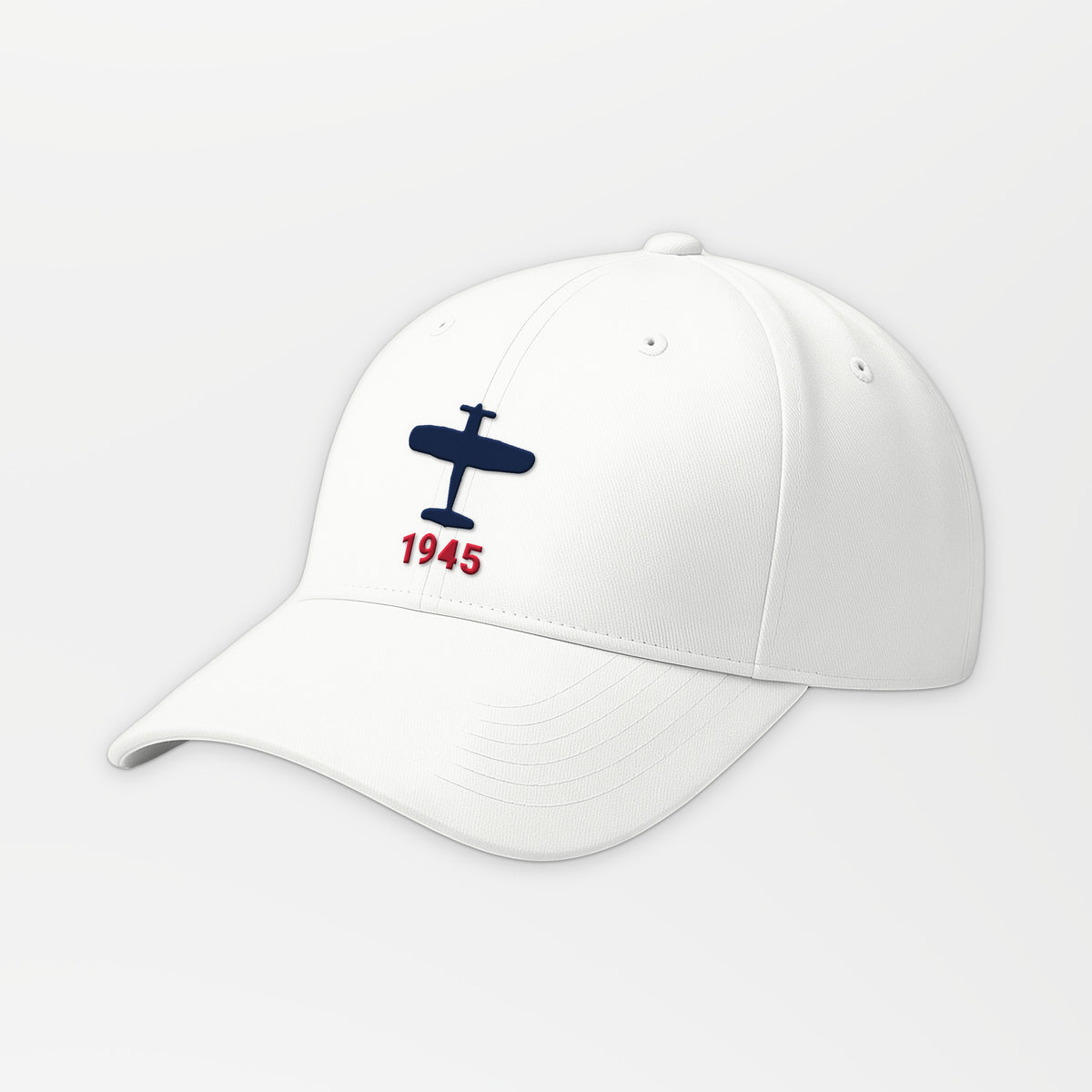 Gull-Wing Fighter 1945 Embroidered Cap in White