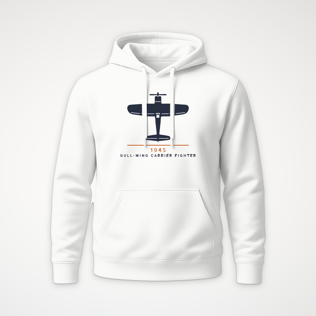 Gull-Wing Fighter 1945 Hoodie in White