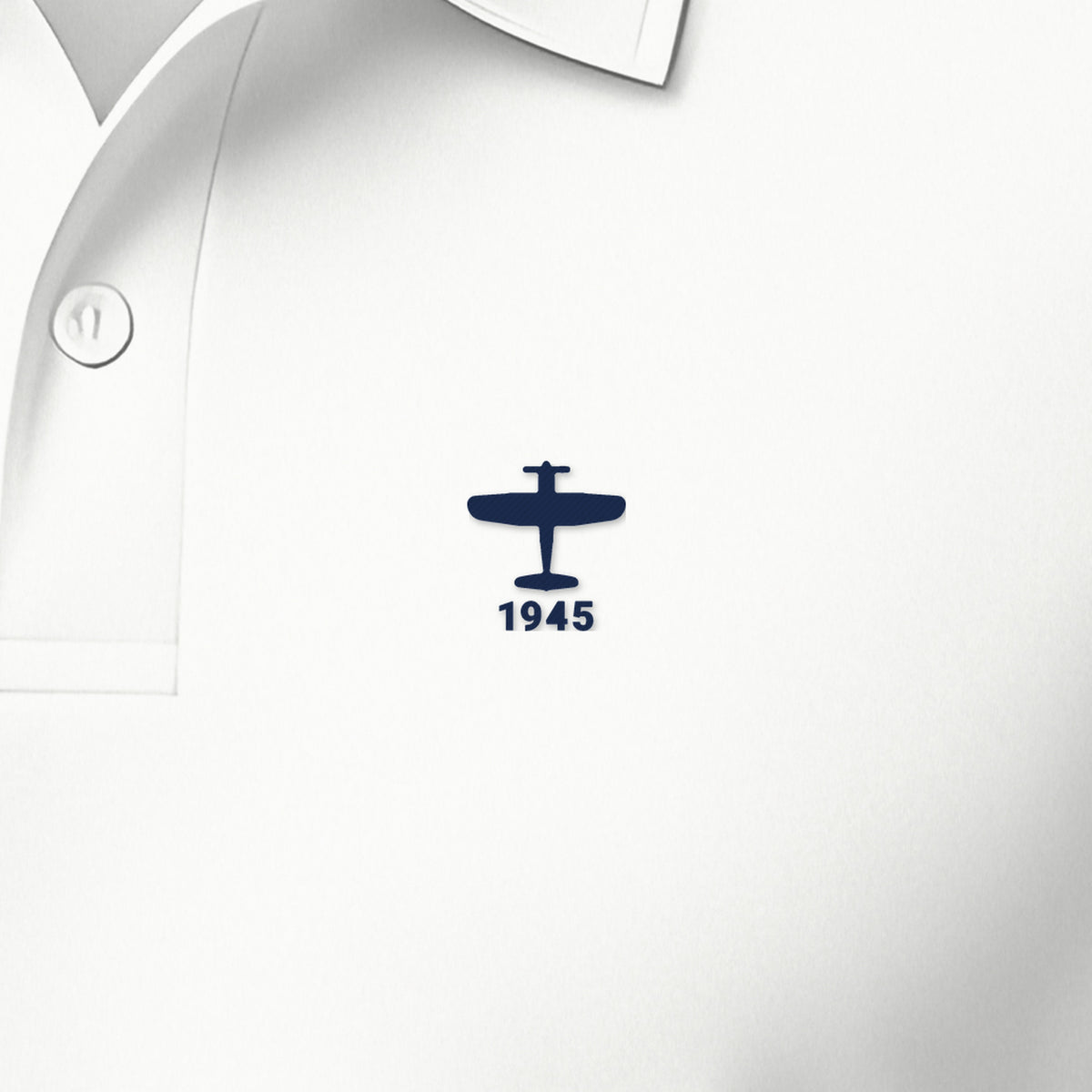 Gull-Wing Fighter 1945 Polo, left-chest detail