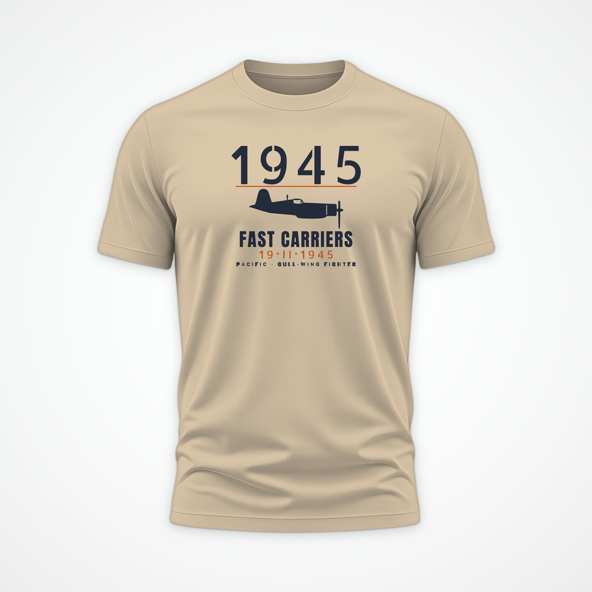 Fast Carriers 1945 Gull-Wing Fighter Tee in Sand