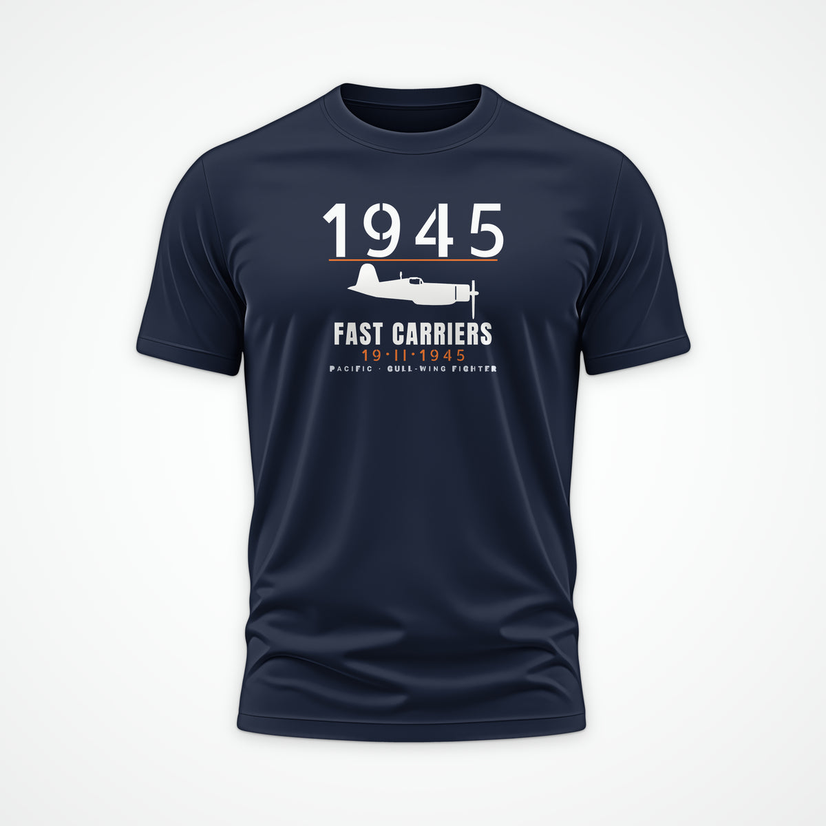 Fast Carriers 1945 Gull-Wing Fighter Tee in Navy