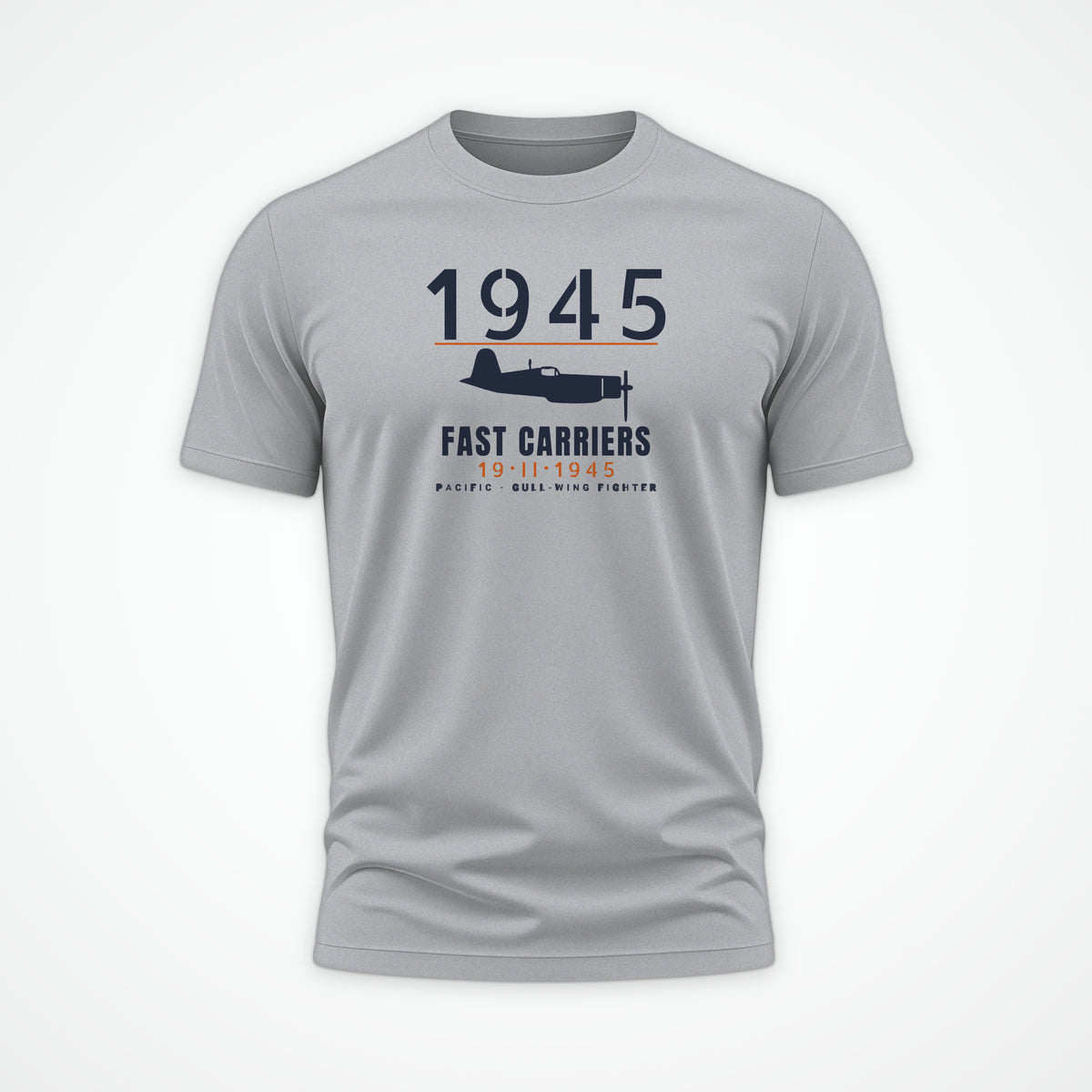 Fast Carriers 1945 Gull-Wing Fighter Tee in Sport Grey