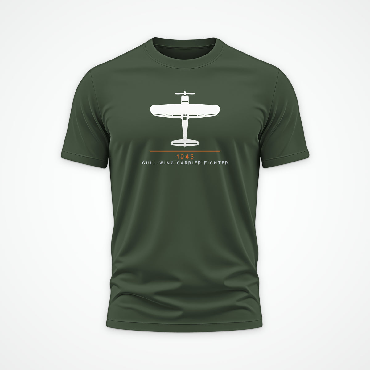 Gull-Wing Fighter 1945 Tee in Military Green