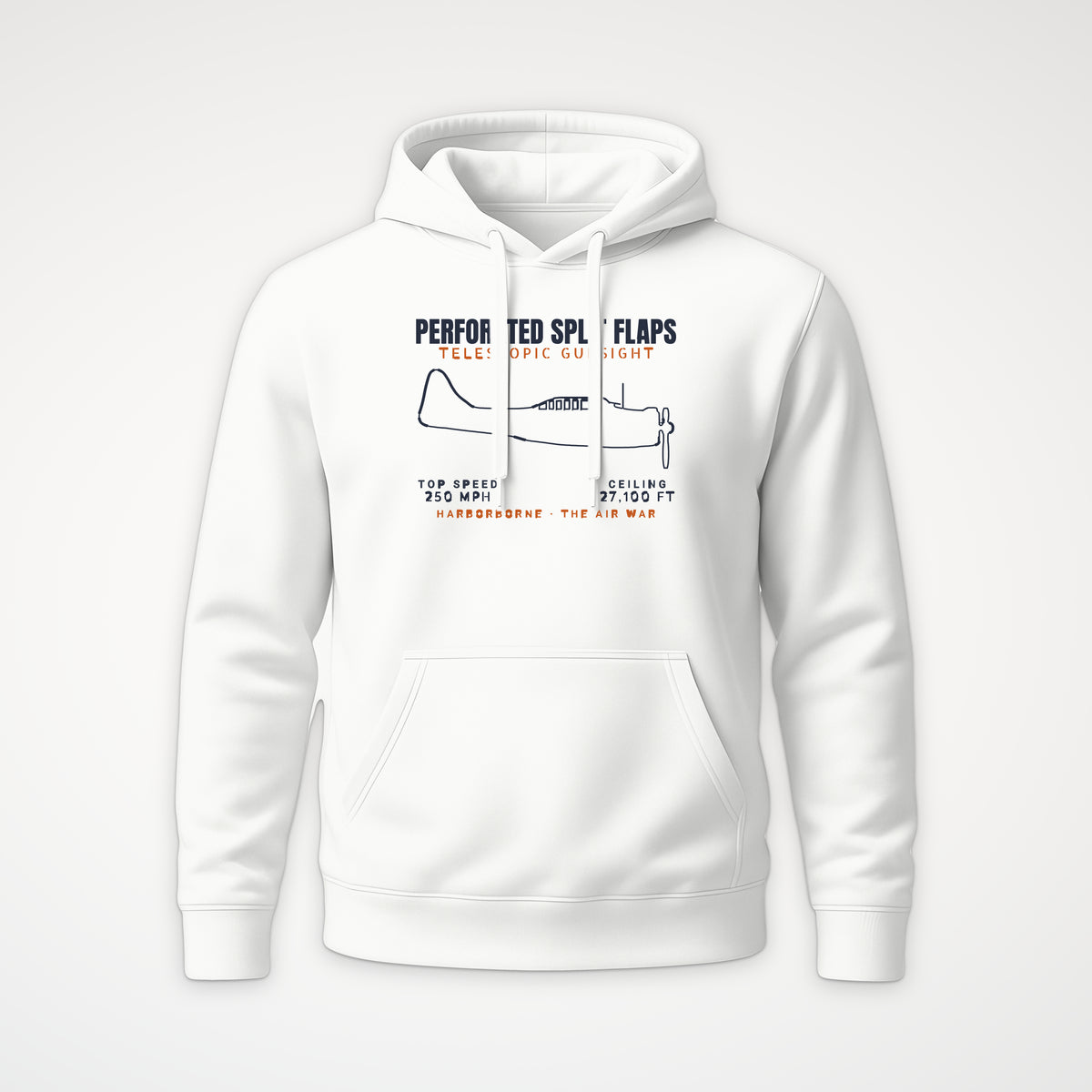 Split-Flap Scout Bomber Blueprint Hoodie in White