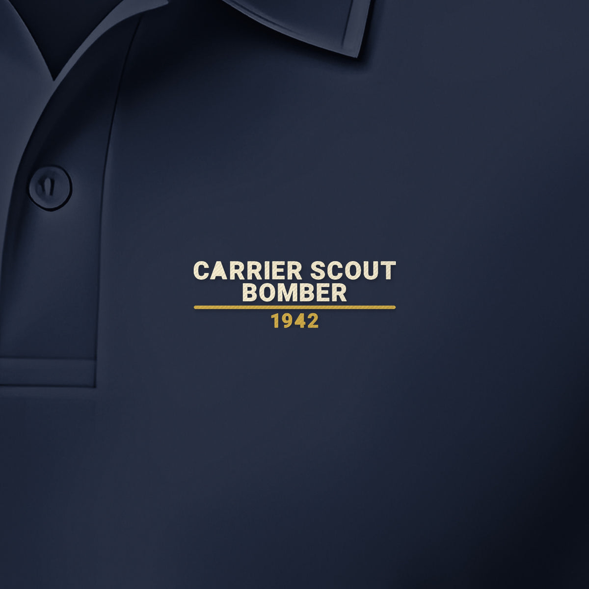 Carrier Scout Bomber 1942 Polo, left-chest detail