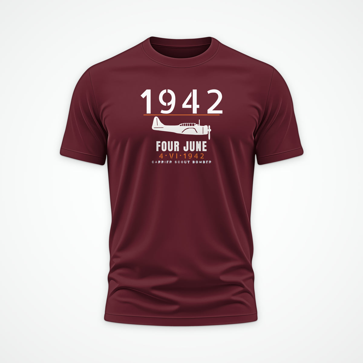 Carrier Scout Bomber June 1942 Tee in Maroon