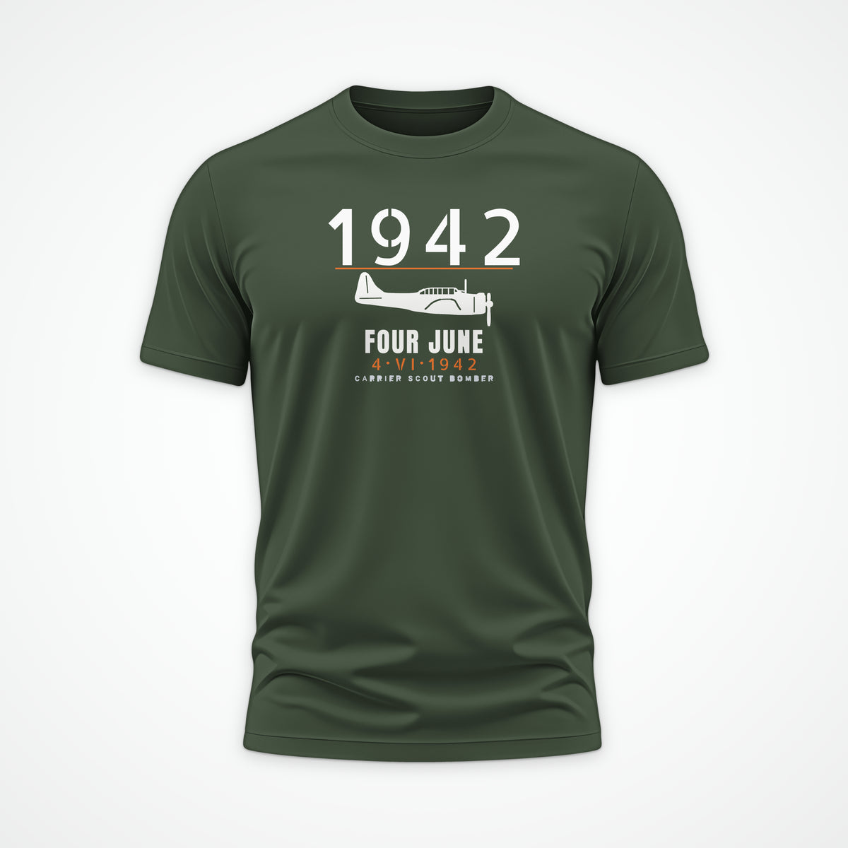 Carrier Scout Bomber June 1942 Tee in Military Green