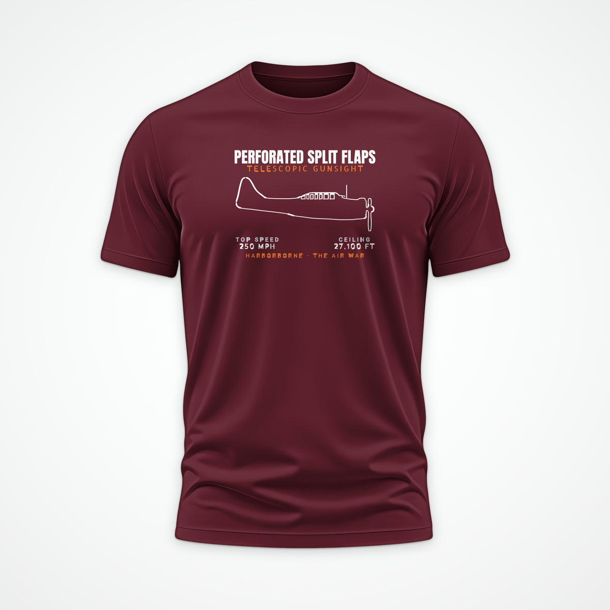 Split-Flap Scout Bomber Blueprint Tee in Maroon