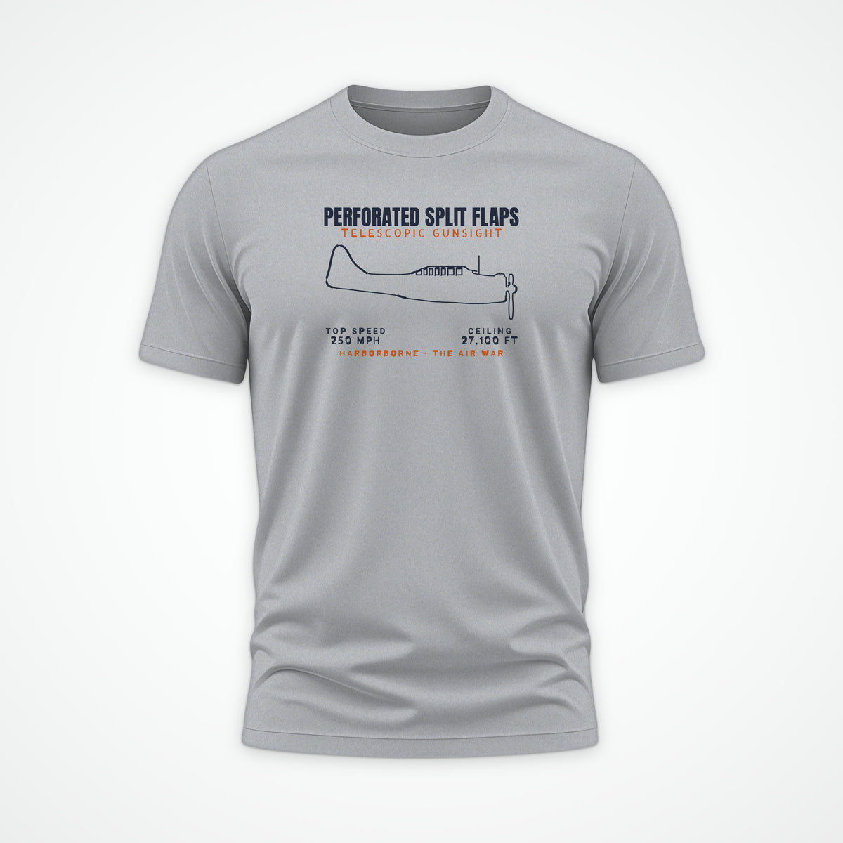 Split-Flap Scout Bomber Blueprint Tee in Sport Grey