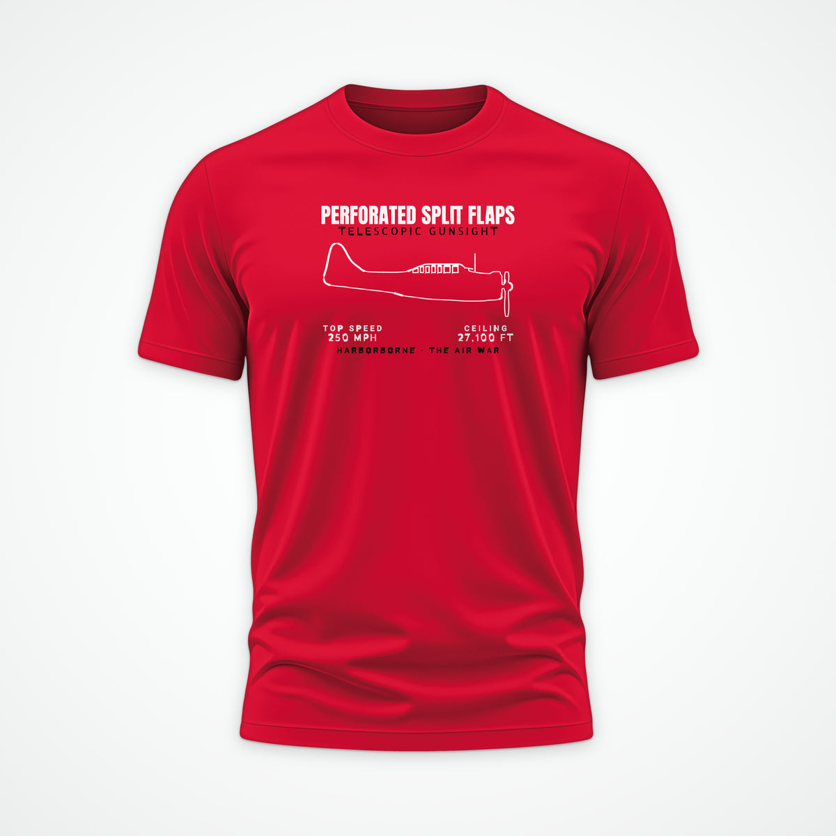 Split-Flap Scout Bomber Blueprint Tee in Red