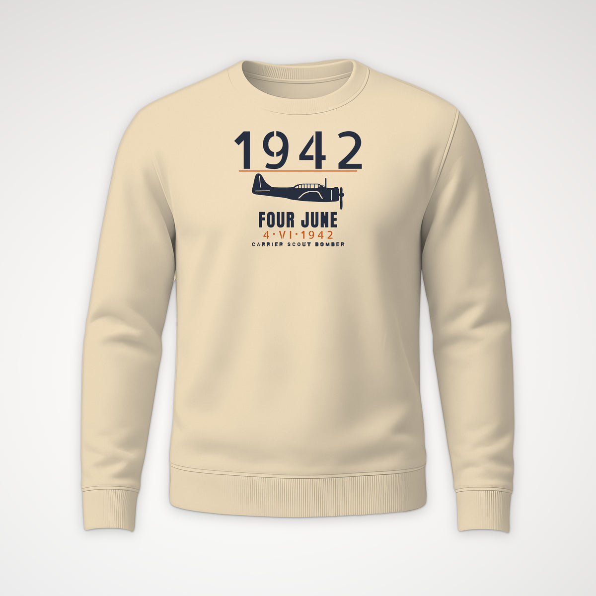 Carrier Scout Bomber June 1942 Crewneck Sweatshirt in Sand