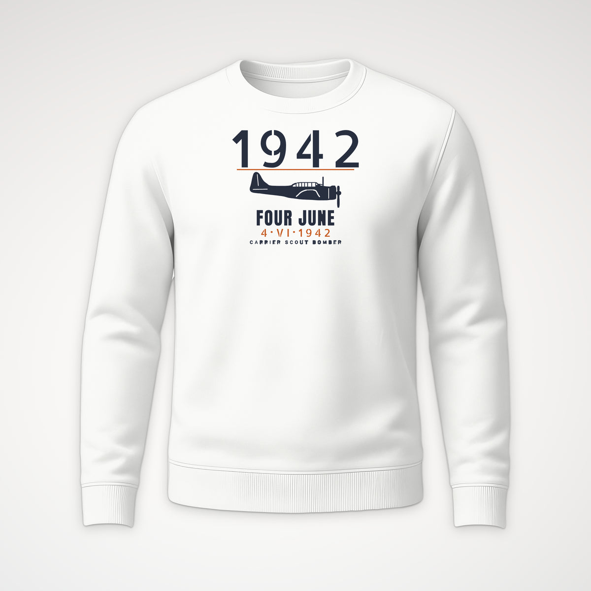 Carrier Scout Bomber June 1942 Crewneck Sweatshirt in White