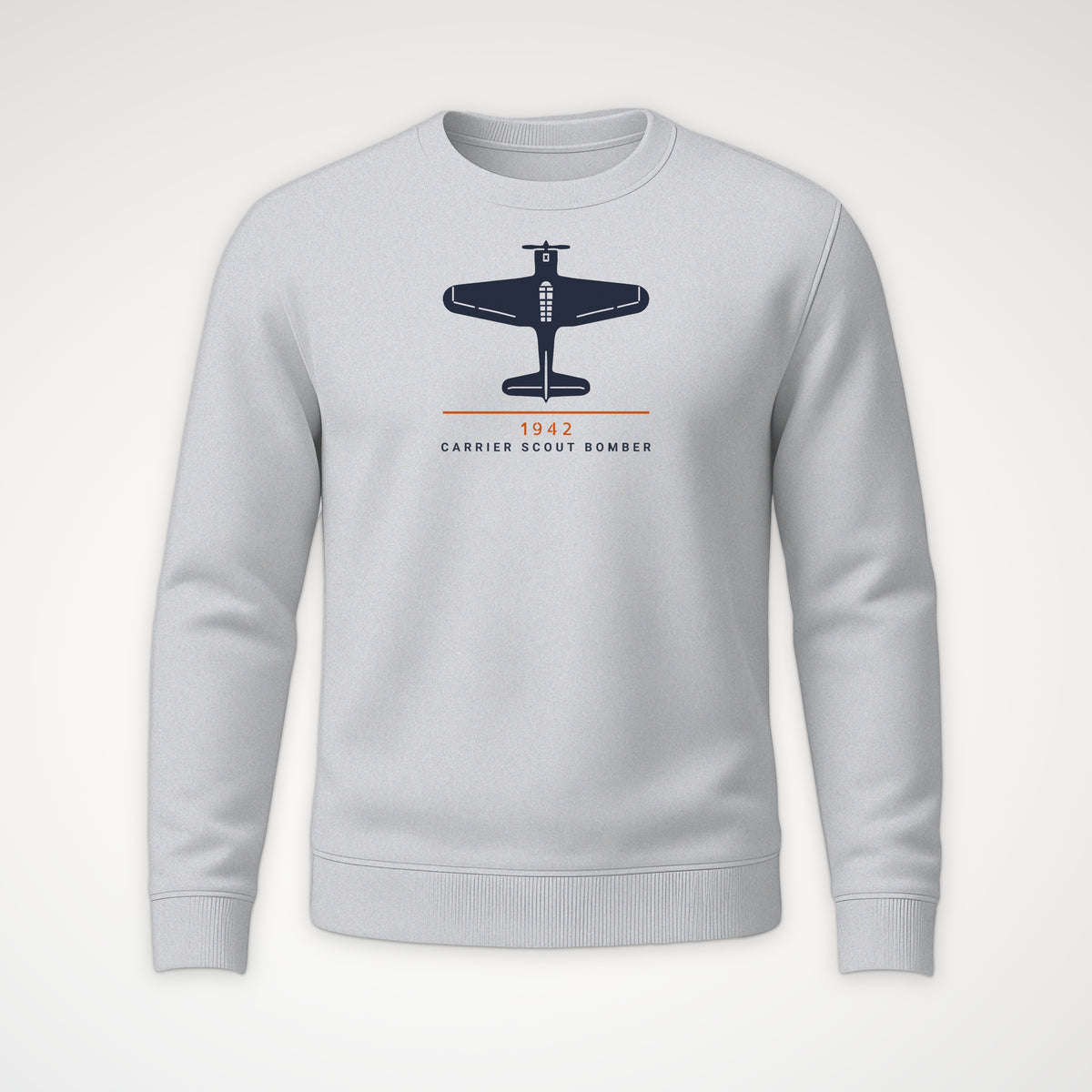 Scout Bomber 1942 Top-View Crewneck Sweatshirt in Sport Grey