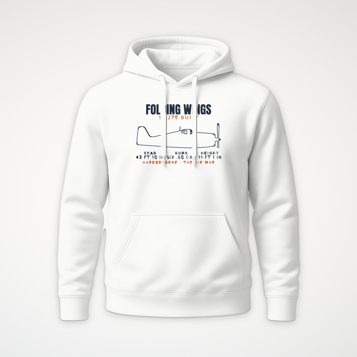 Folding-Wing Fighter Blueprint Hoodie in White
