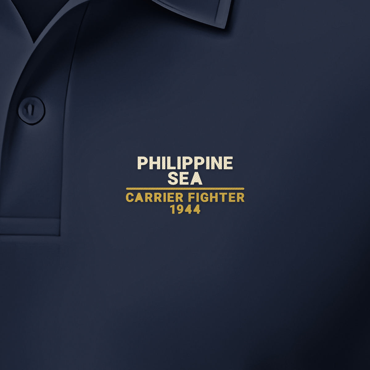 Philippine Sea 1944 Carrier Fighter Polo, left-chest detail