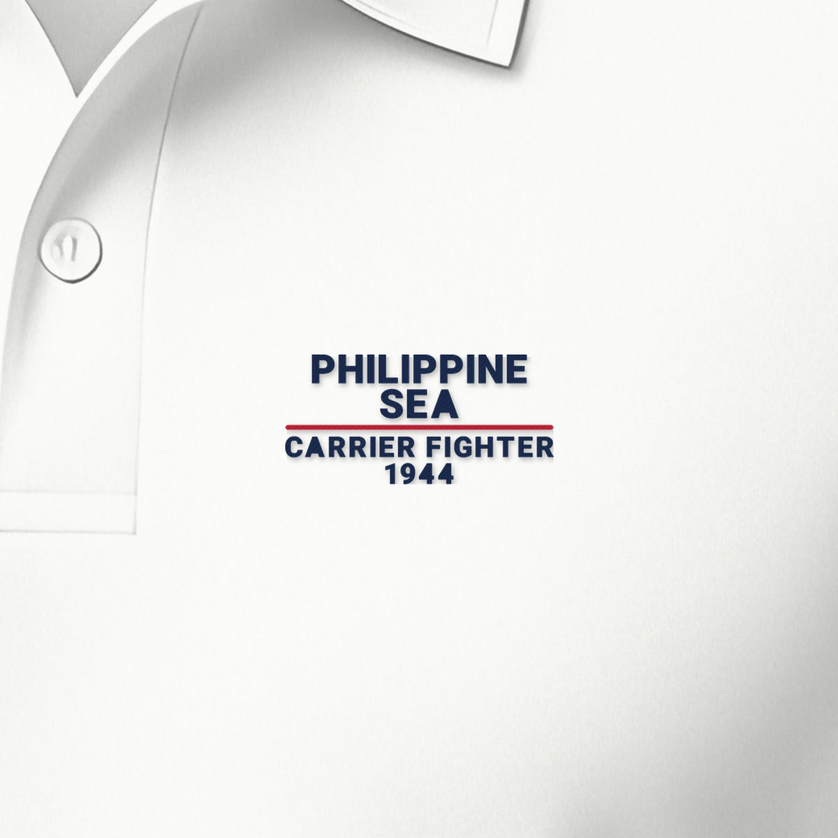 Philippine Sea 1944 Carrier Fighter Polo, left-chest detail