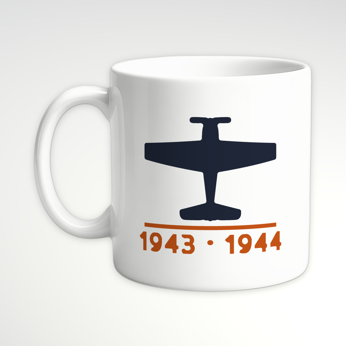 Carrier Fighter 1943–44 Mug, white mug, handle left