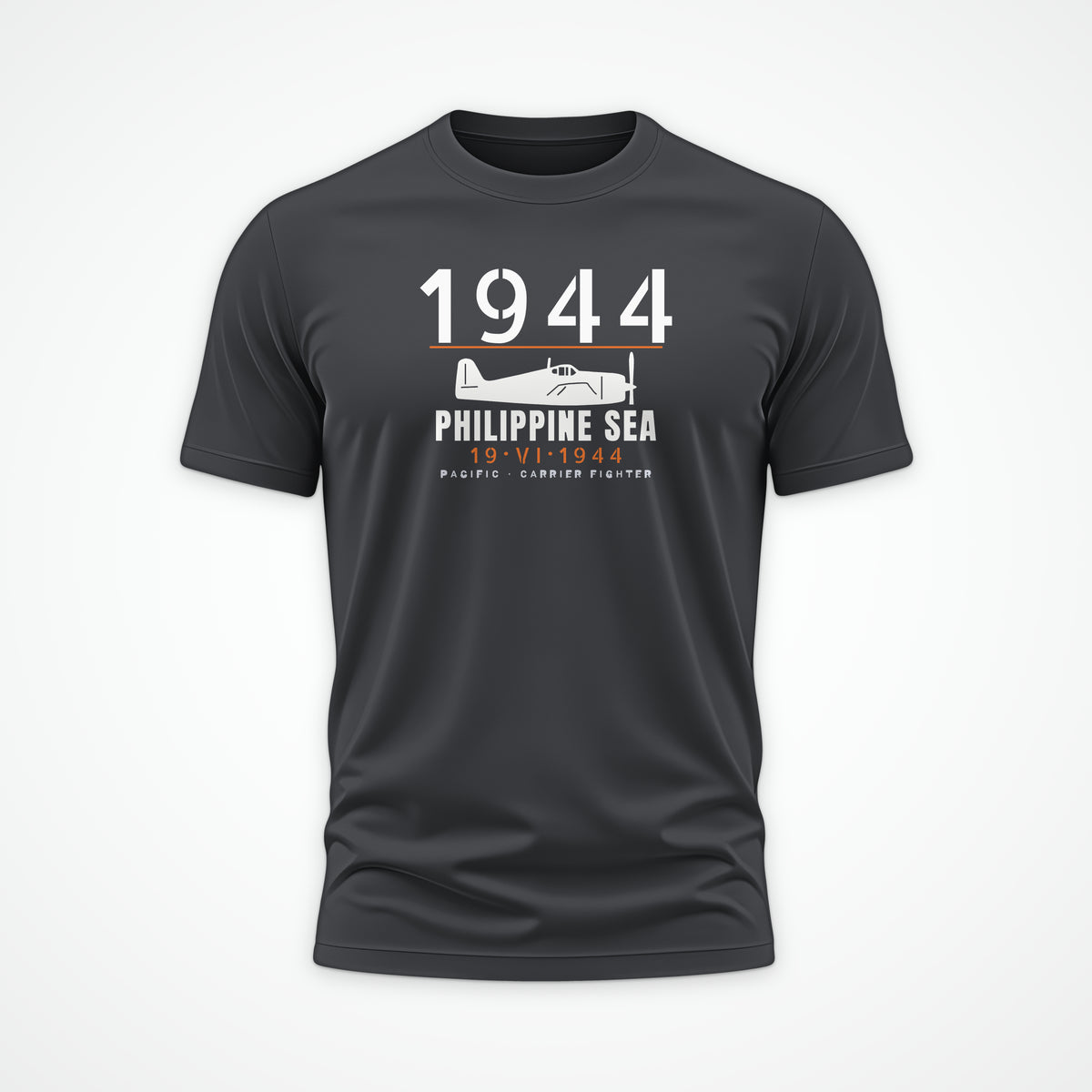 Philippine Sea 1944 Carrier Fighter Tee in Charcoal