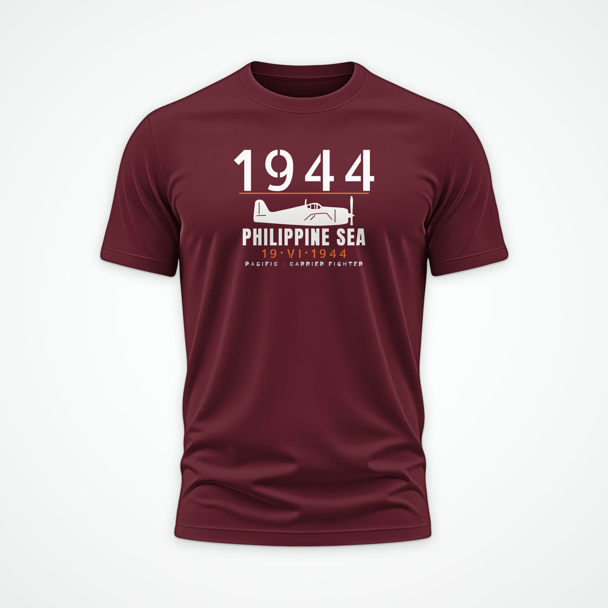 Philippine Sea 1944 Carrier Fighter Tee in Maroon