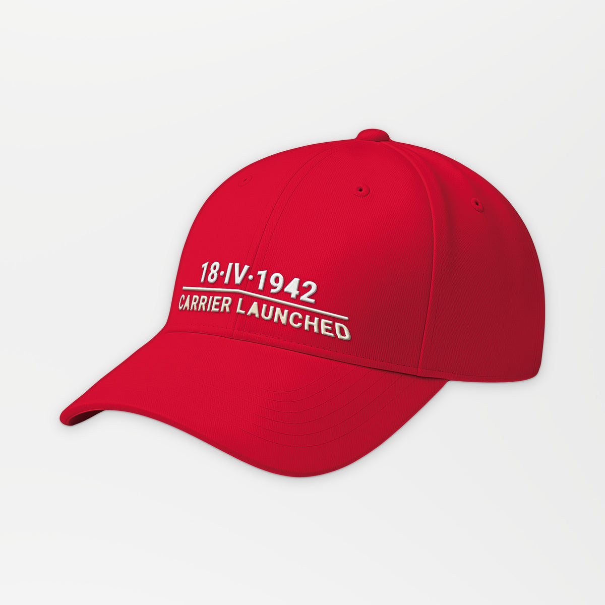 Eighteen April 1942 Carrier-Launched Embroidered Cap in Red