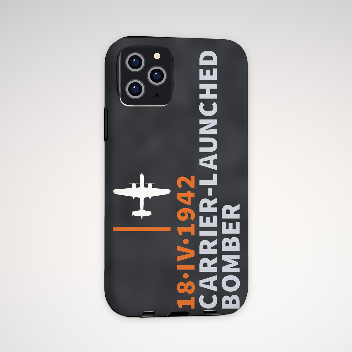 Carrier-Launched Bomber 1942 Tough Phone Case – iPhone, shown on a Pro model