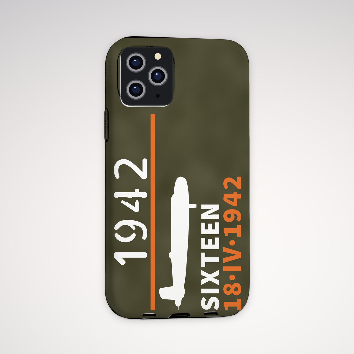 Sixteen Carrier-Launched Bombers 1942 Tough Phone Case – iPhone, shown on a Pro model