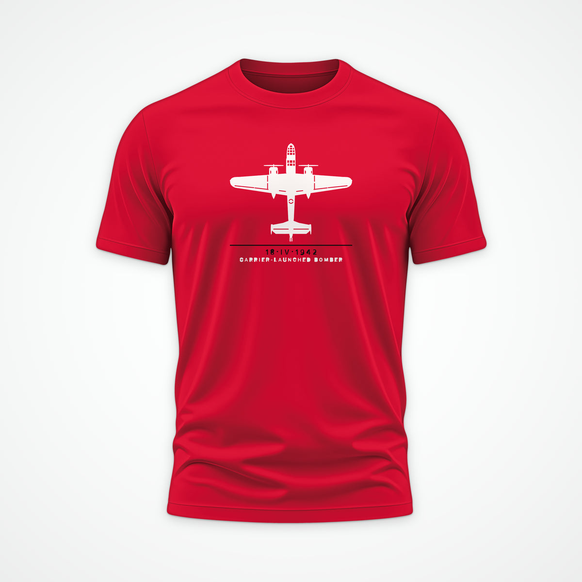Carrier-Launched Bomber 1942 Tee in Red