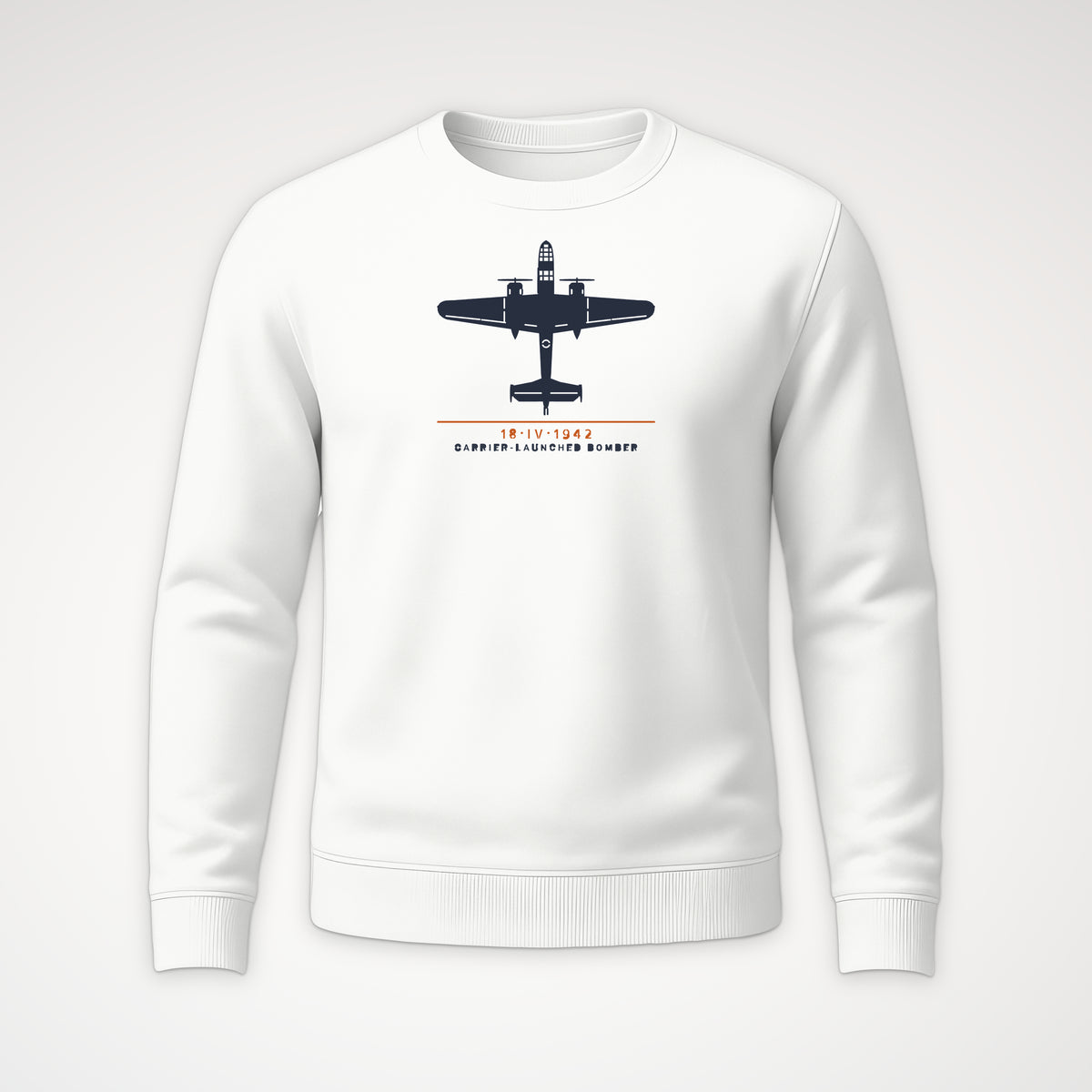 Carrier-Launched Bomber 1942 Crewneck Sweatshirt in White