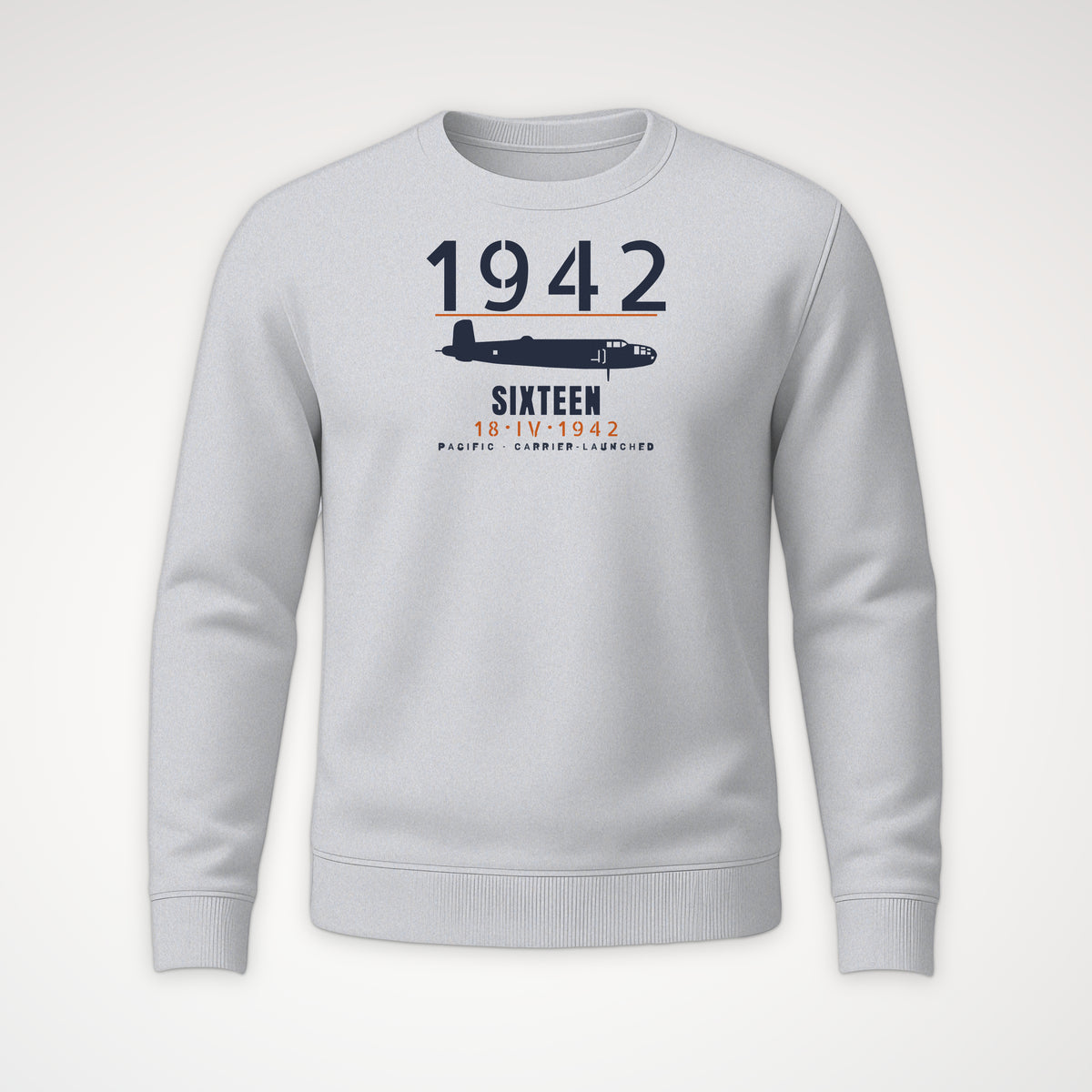Sixteen Carrier-Launched Bombers 1942 Crewneck Sweatshirt in Sport Grey