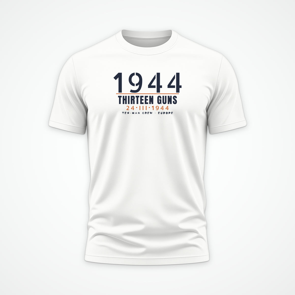 Thirteen Guns Ten-Man Crew 1944 Tee in White