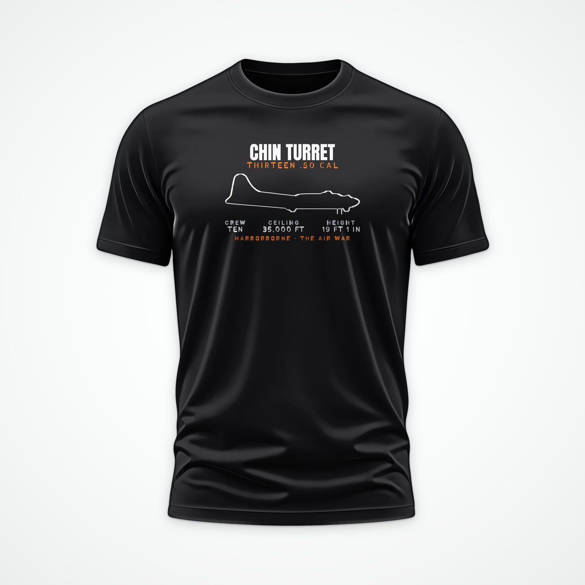 Chin-Turret Heavy Bomber Blueprint Tee in Black