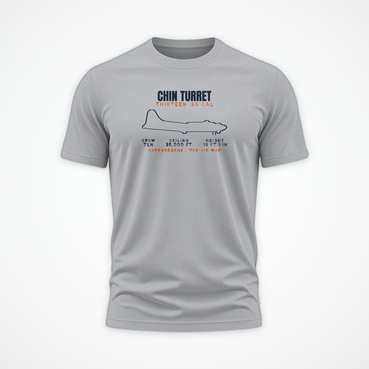 Chin-Turret Heavy Bomber Blueprint Tee in Sport Grey