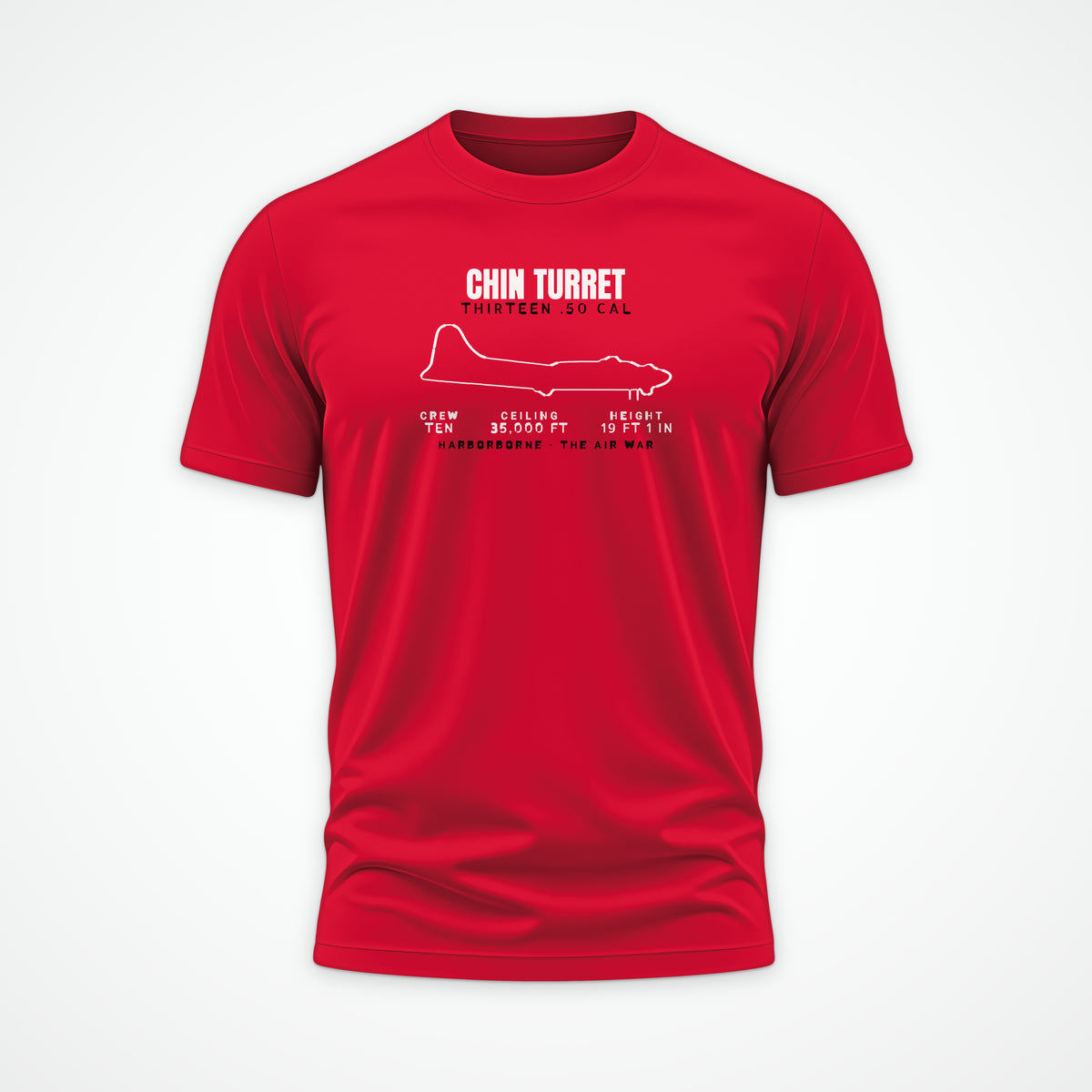 Chin-Turret Heavy Bomber Blueprint Tee in Red
