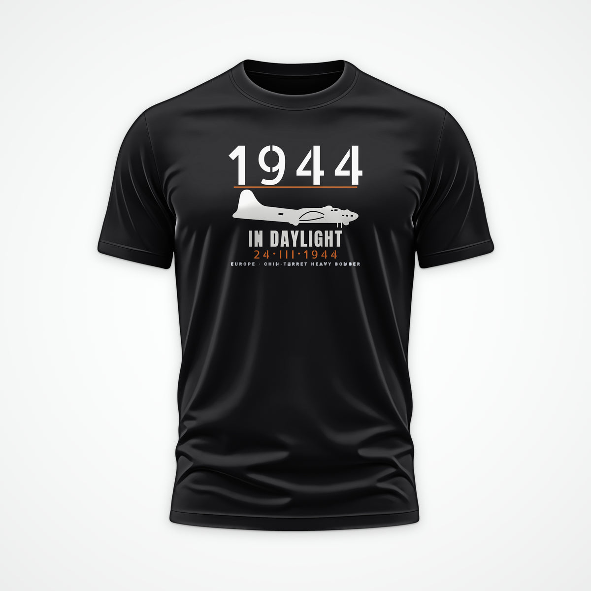Chin-Turret Bomber in Daylight 1944 Tee in Black