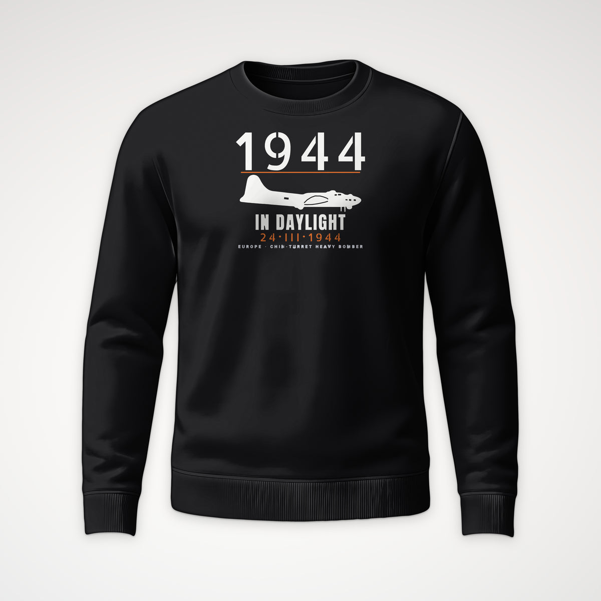 Chin-Turret Bomber in Daylight 1944 Crewneck Sweatshirt in Black