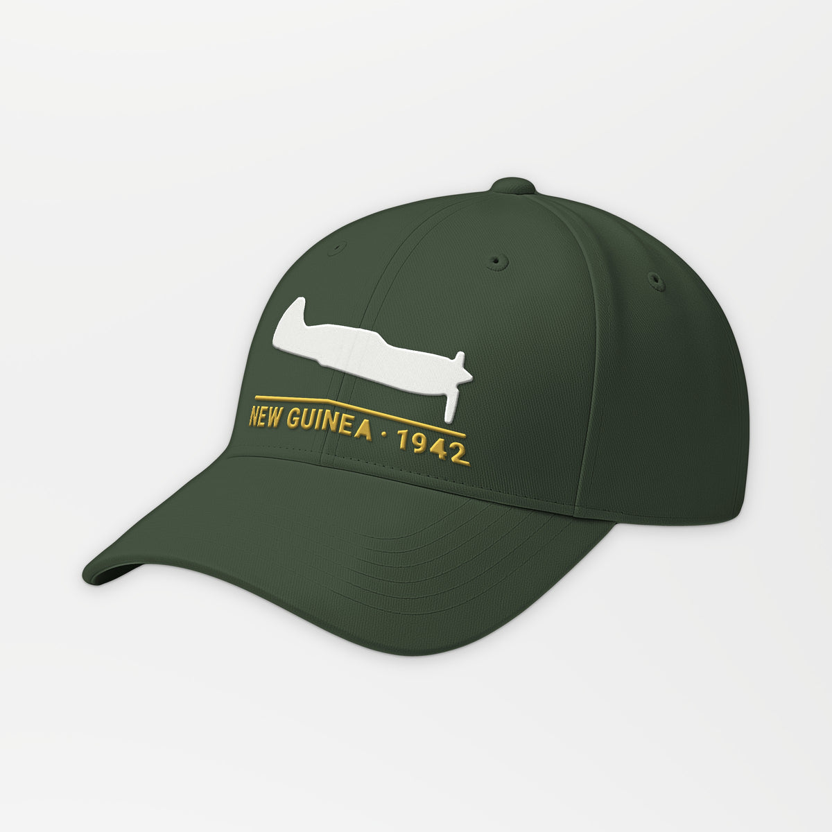 New Guinea 1942 Chin-Scoop Fighter Embroidered Cap in Olive