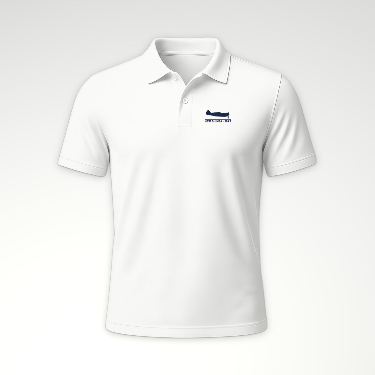 New Guinea 1942 Chin-Scoop Fighter Polo in White