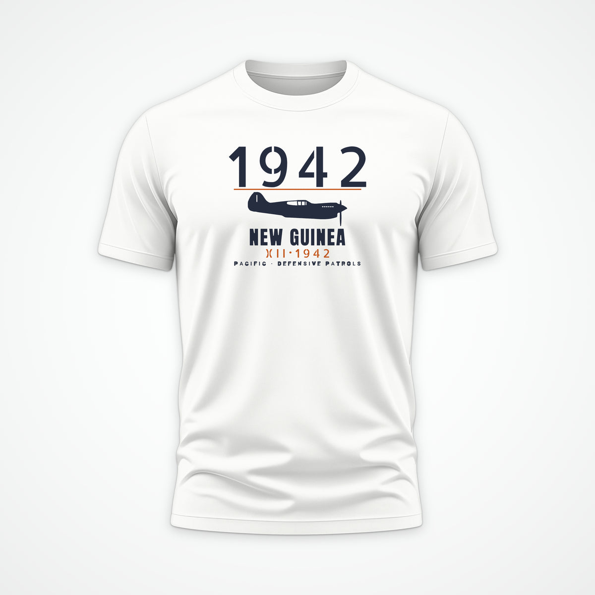 New Guinea 1942 Chin-Scoop Fighter Tee in White