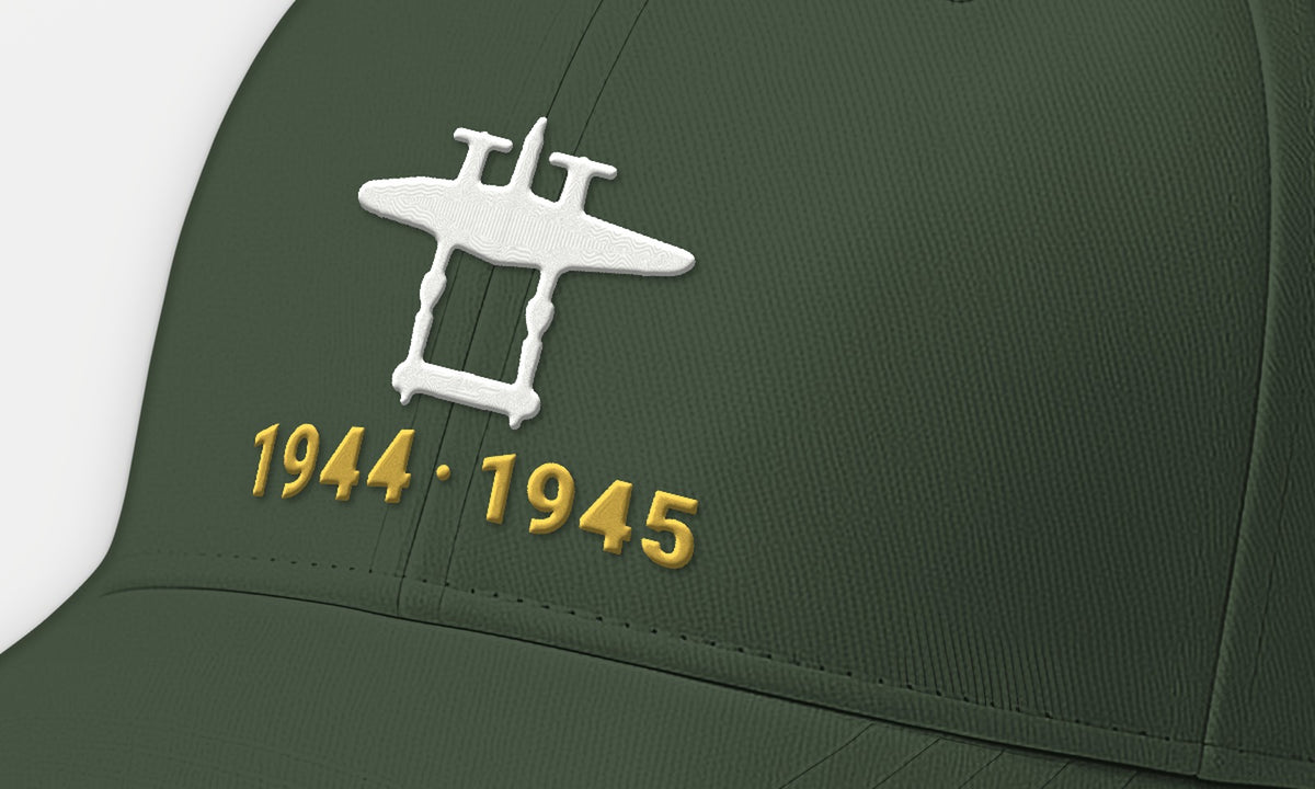 Twin-Boom Fighter 1944–45 Embroidered Cap, front detail