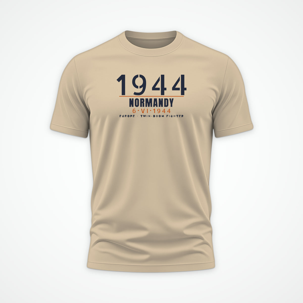 Six June 1944 Twin-Boom Fighter Tee in Sand