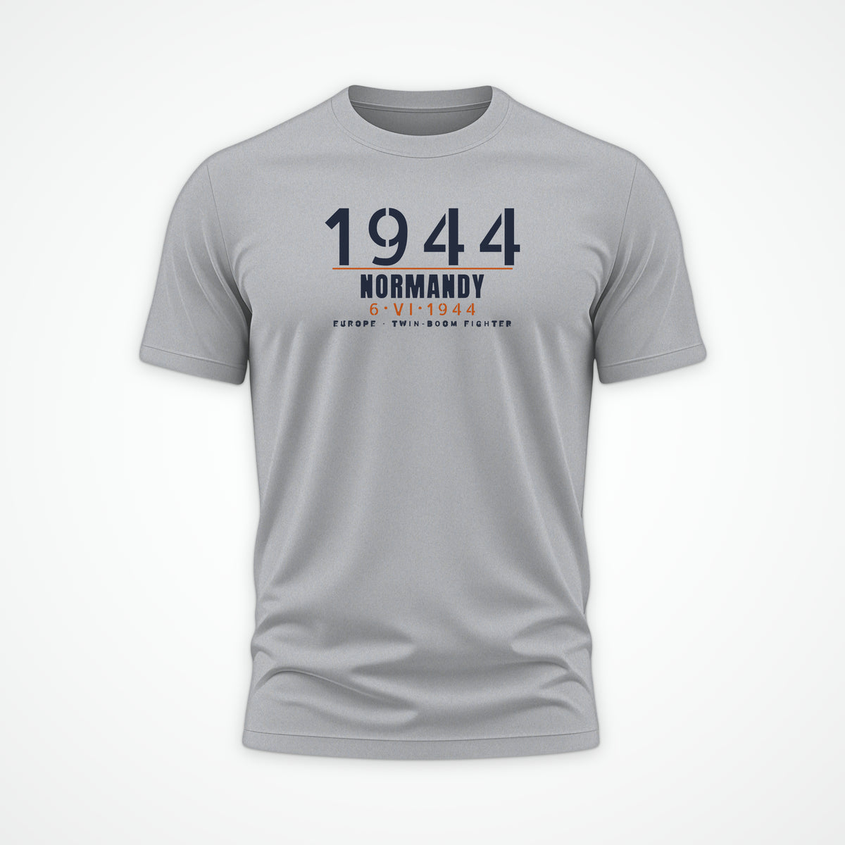 Six June 1944 Twin-Boom Fighter Tee in Sport Grey