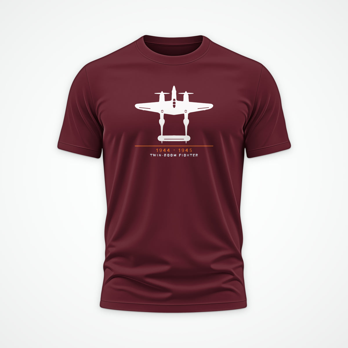 Twin-Boom Fighter 1944–45 Tee in Maroon