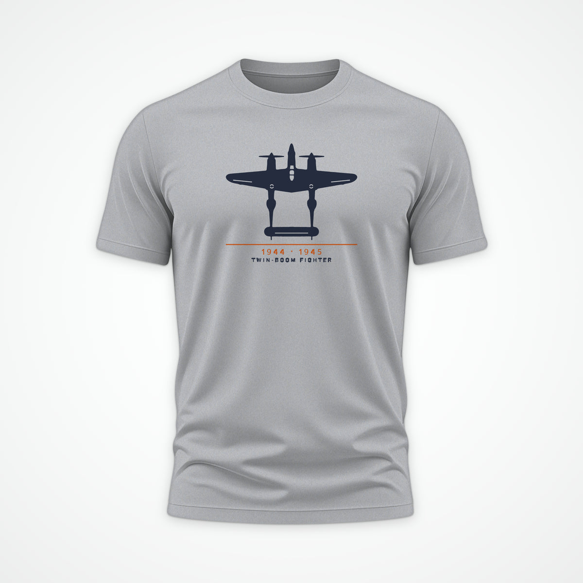 Twin-Boom Fighter 1944–45 Tee in Sport Grey