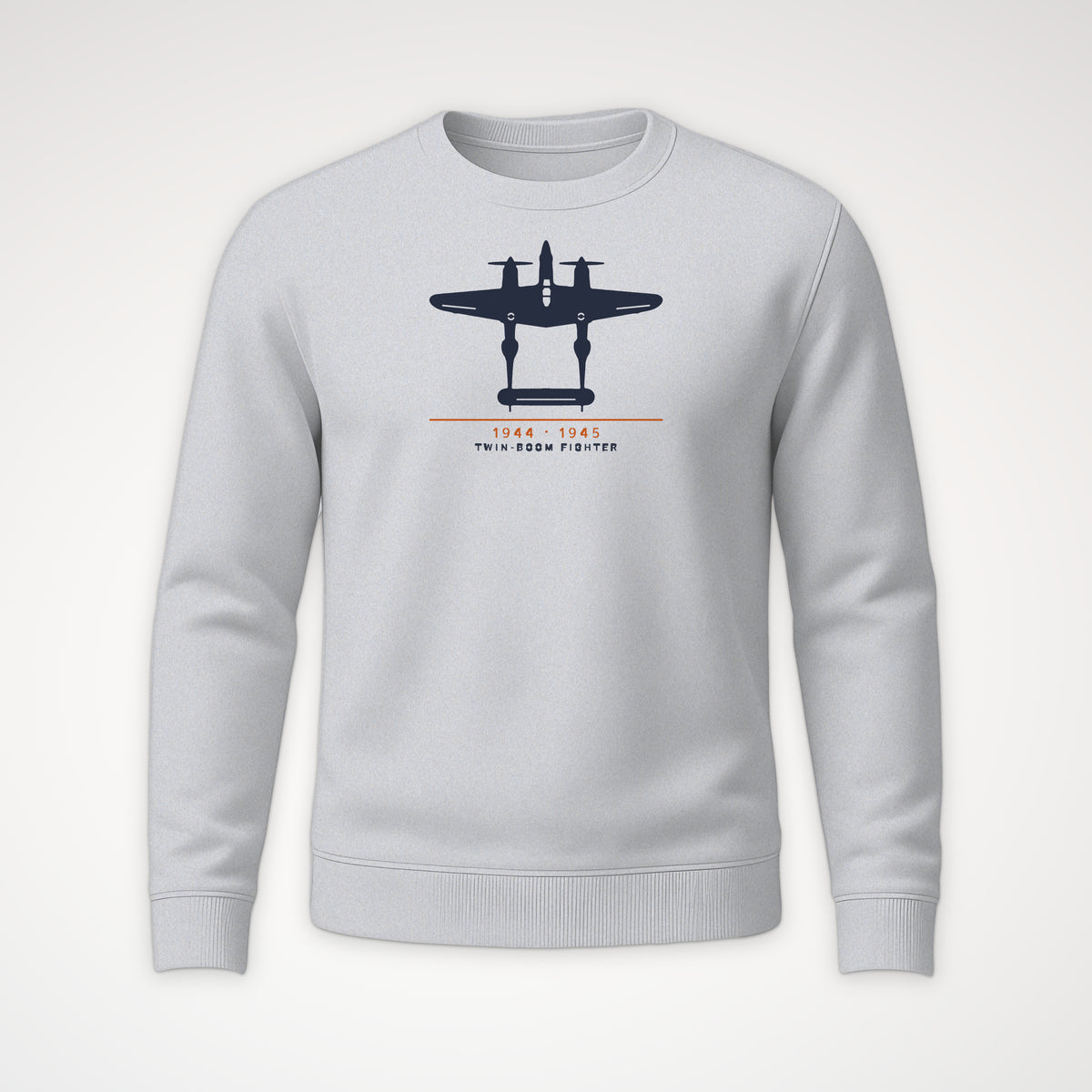 Twin-Boom Fighter 1944–45 Crewneck Sweatshirt in Sport Grey